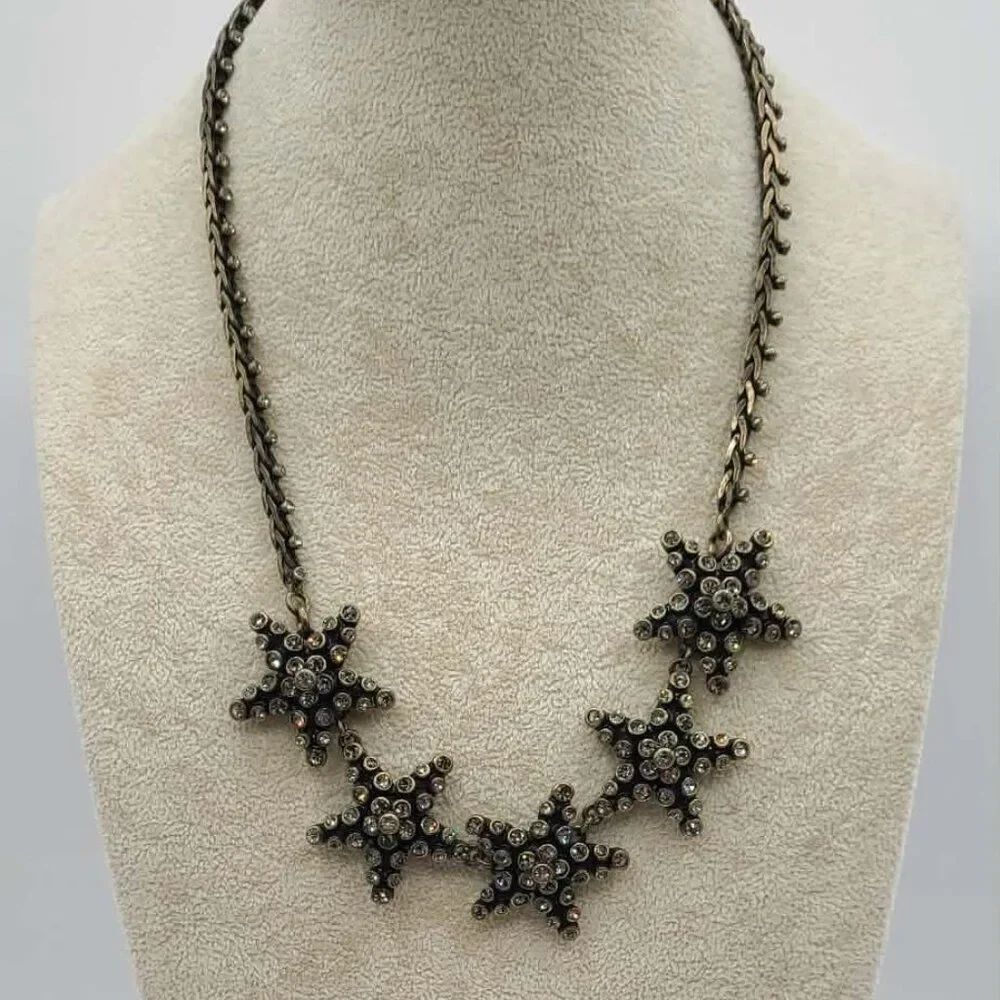 J Crew Black Starfish Crystal Necklace